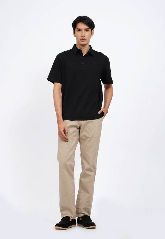 Short Sleeve Textured Polo Shirt