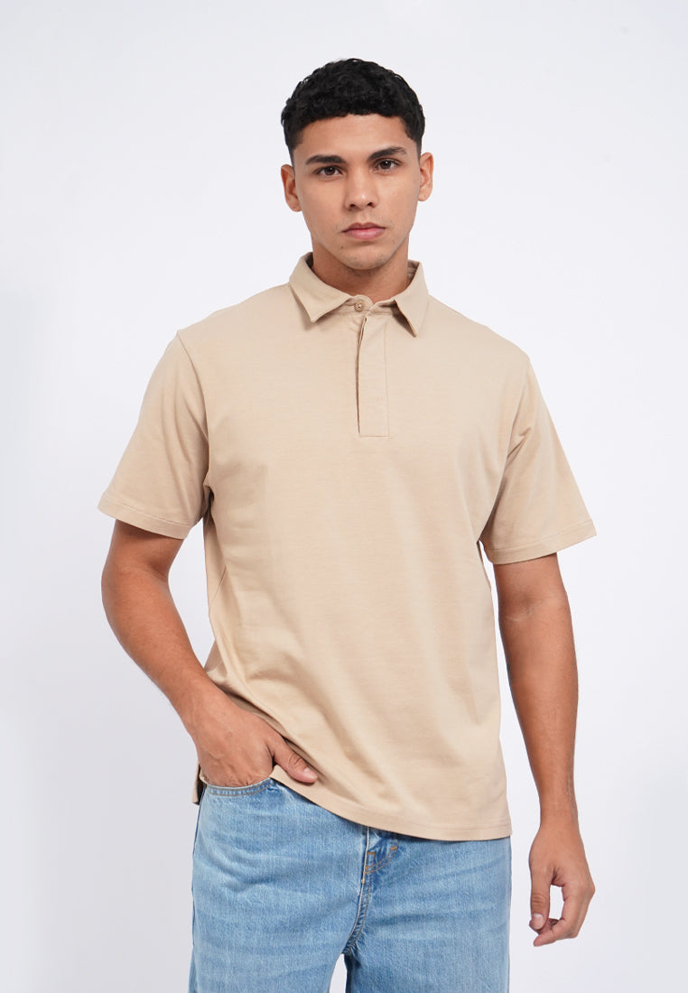 Hidden Placket Polo Shirt