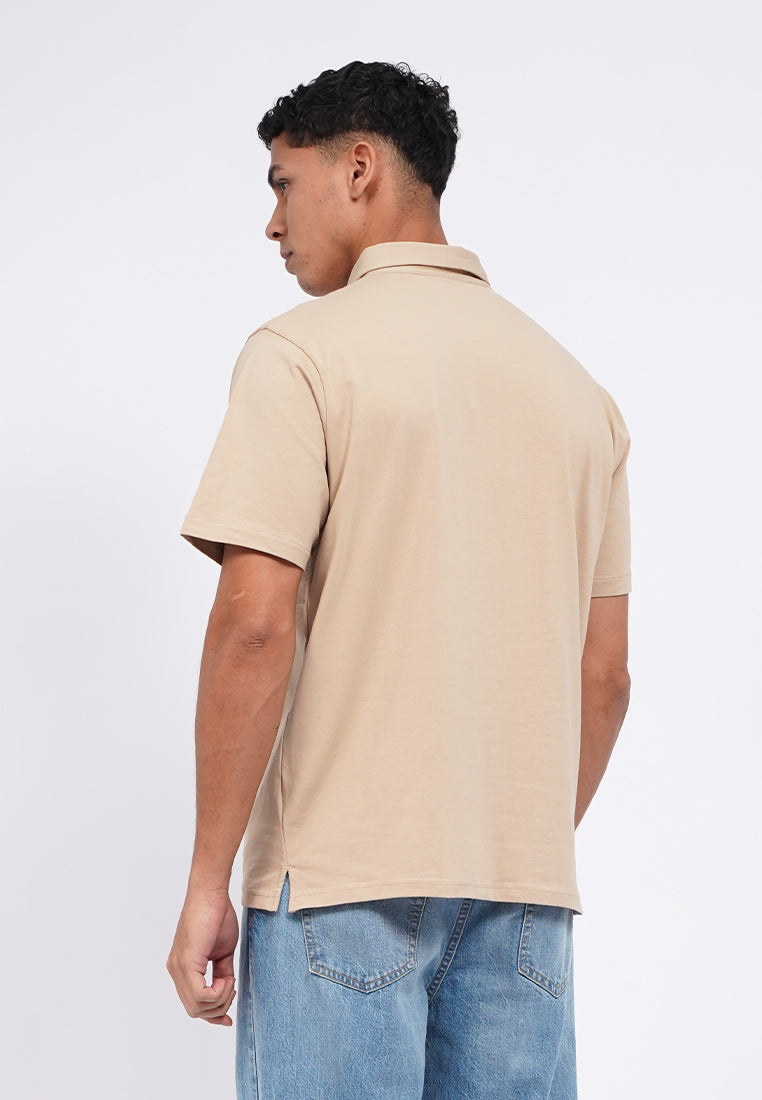 Hidden Placket Polo Shirt