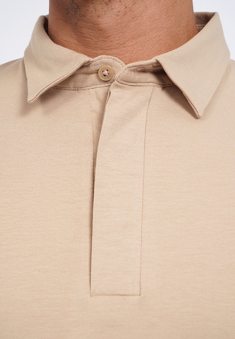 Hidden Placket Polo Shirt