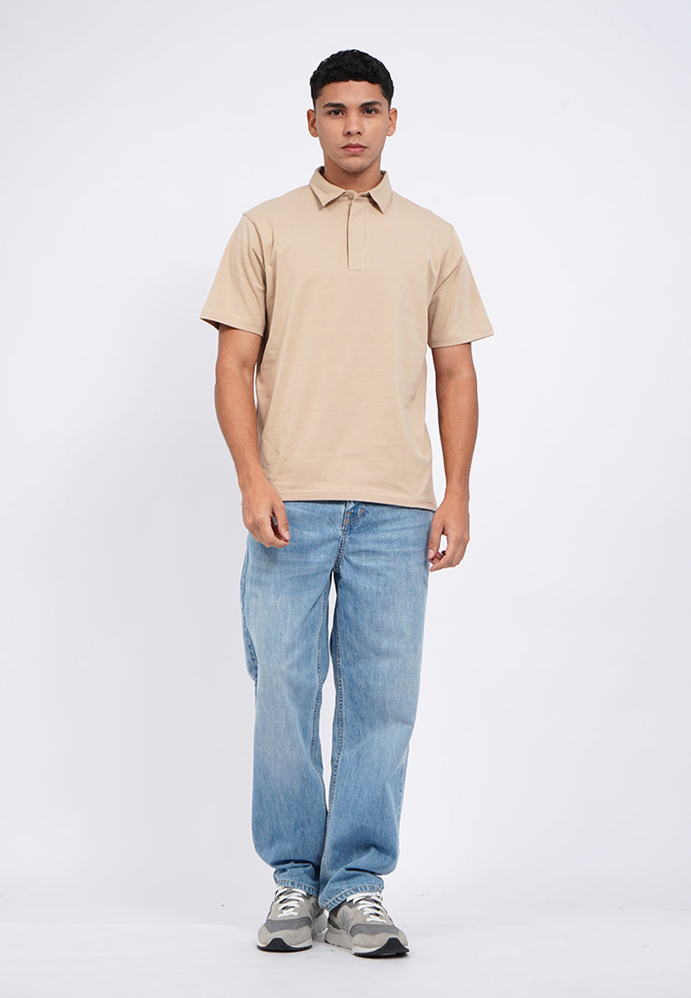 Hidden Placket Polo Shirt