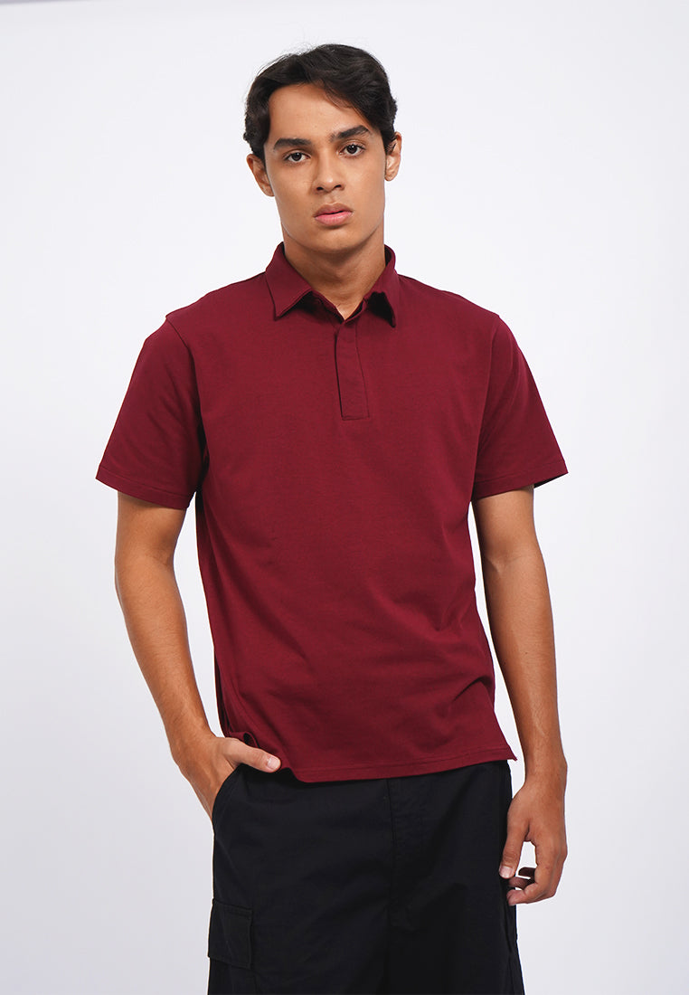 Hidden Placket Polo Shirt