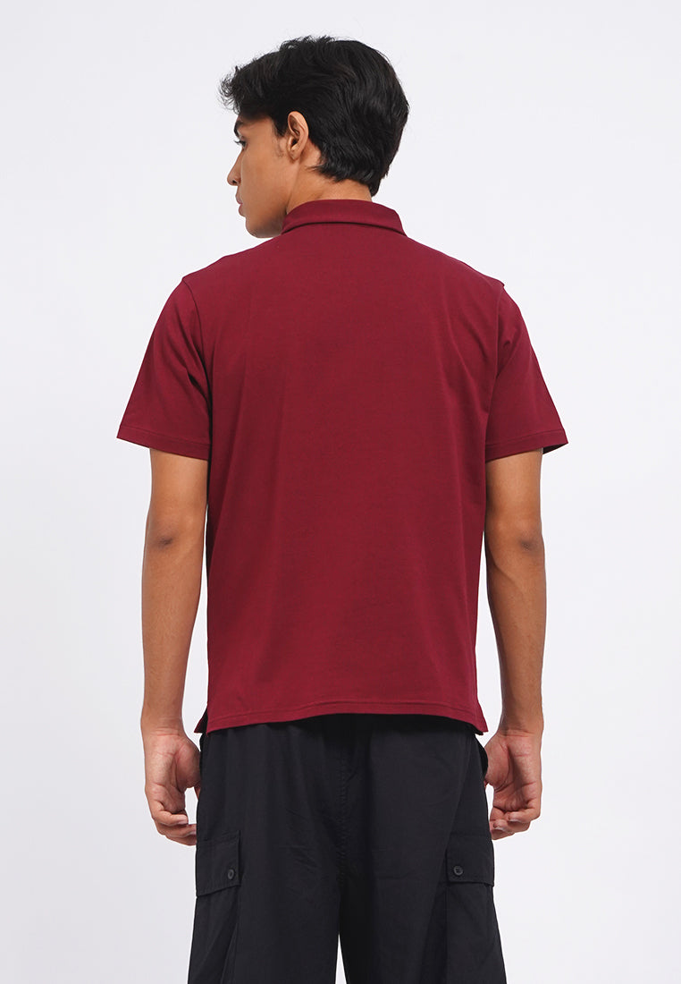 Hidden Placket Polo Shirt