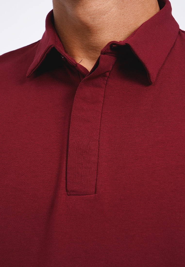 Hidden Placket Polo Shirt