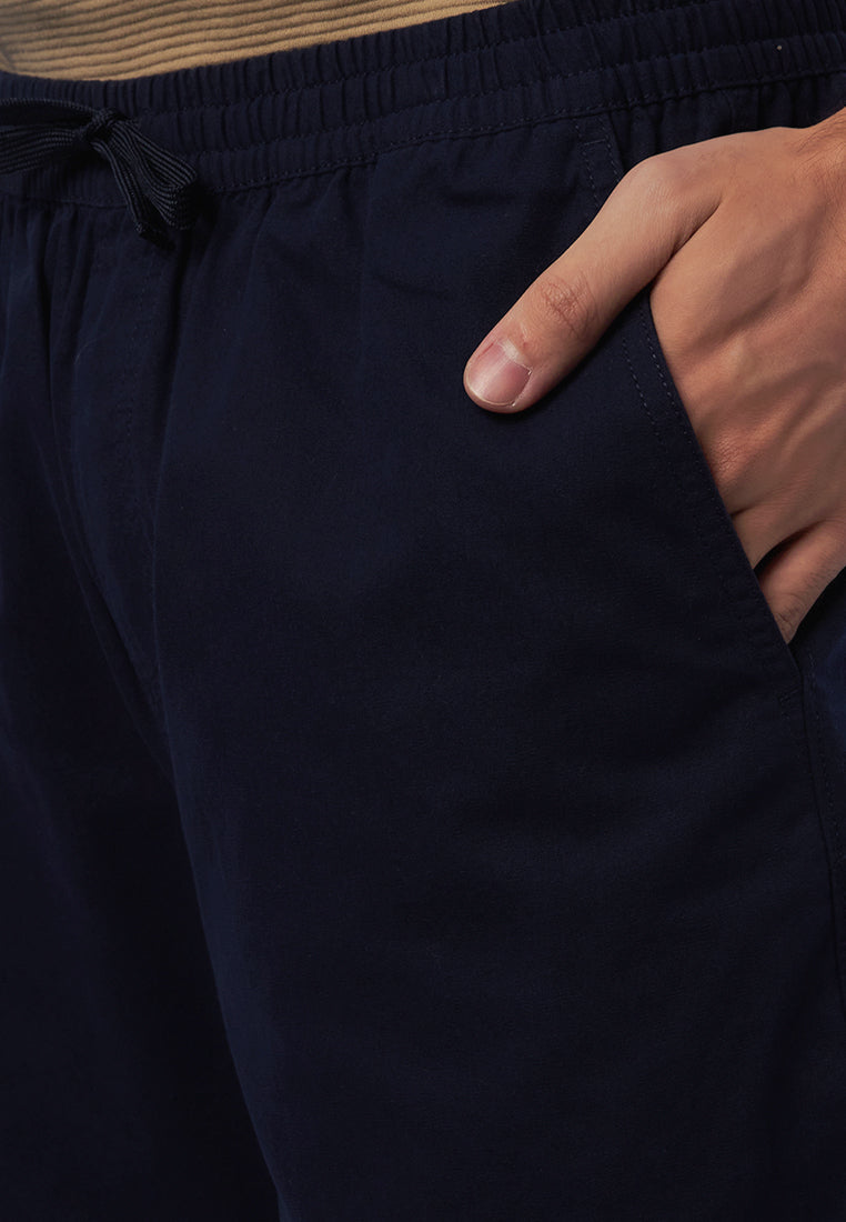 Slim Fit Drawstring Short Pants Navy