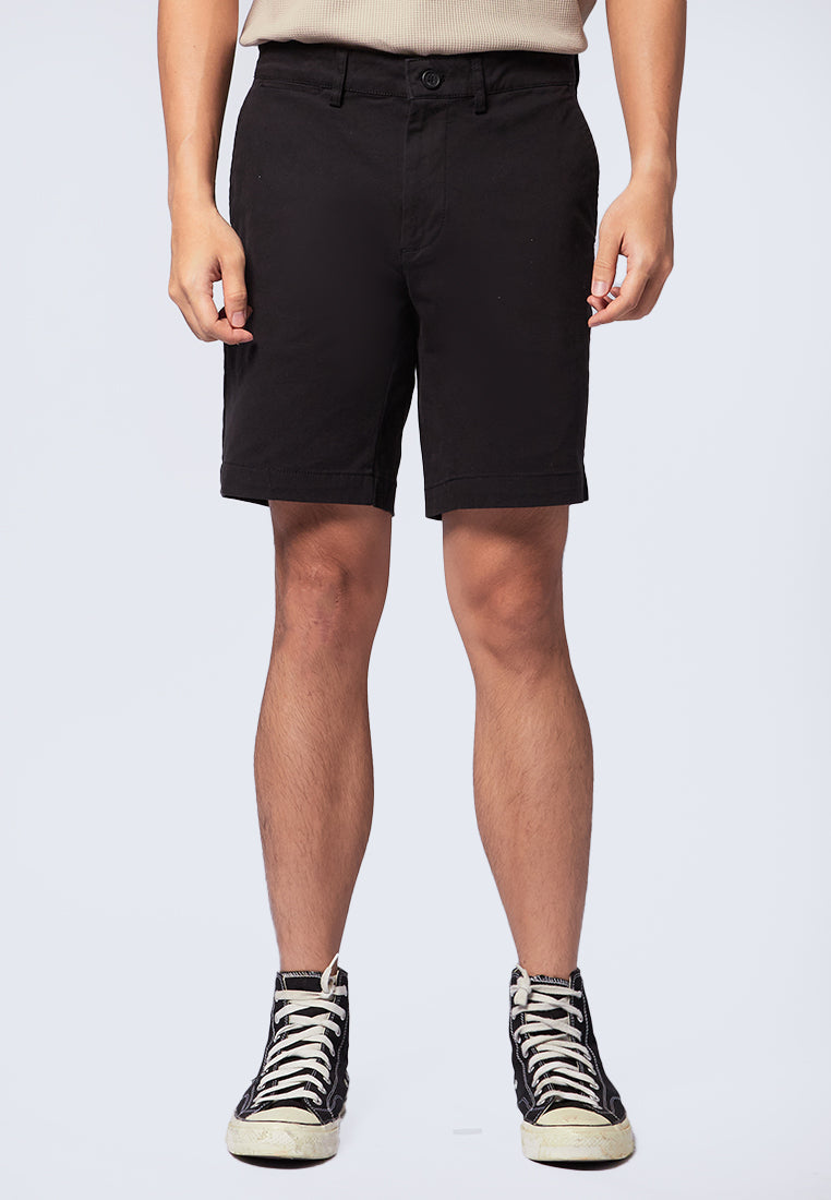 Slim Fit Short Chinos Pants Black