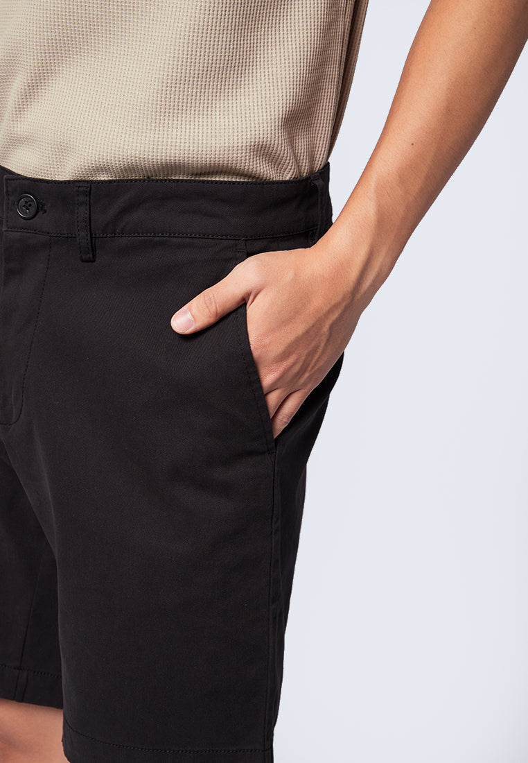 Slim Fit Short Chinos Pants Black