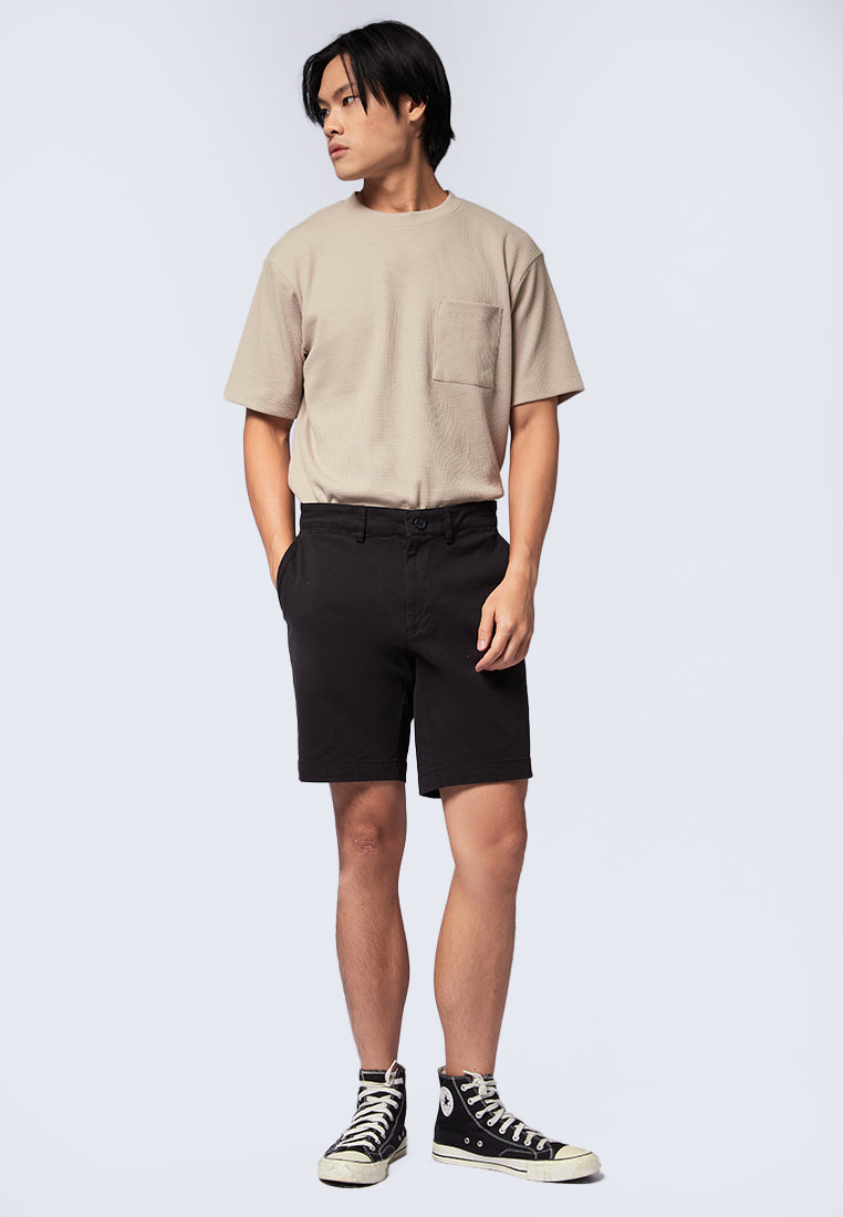 Slim Fit Short Chinos Pants Black