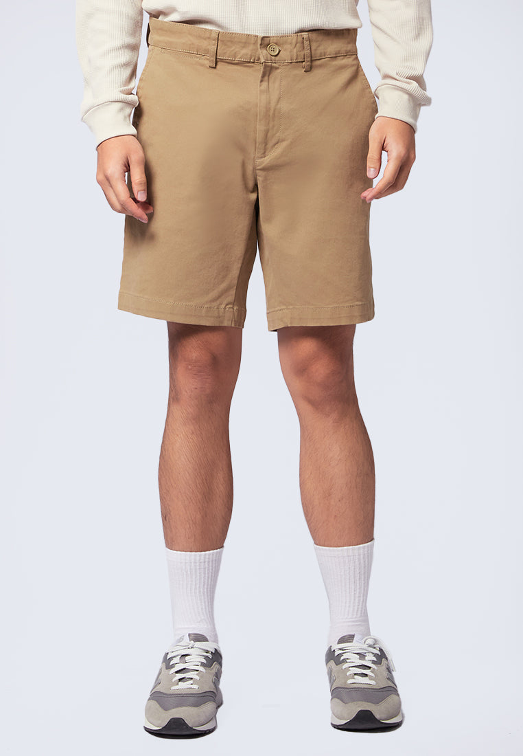 Slim Fit Short Chinos Pants Khaki
