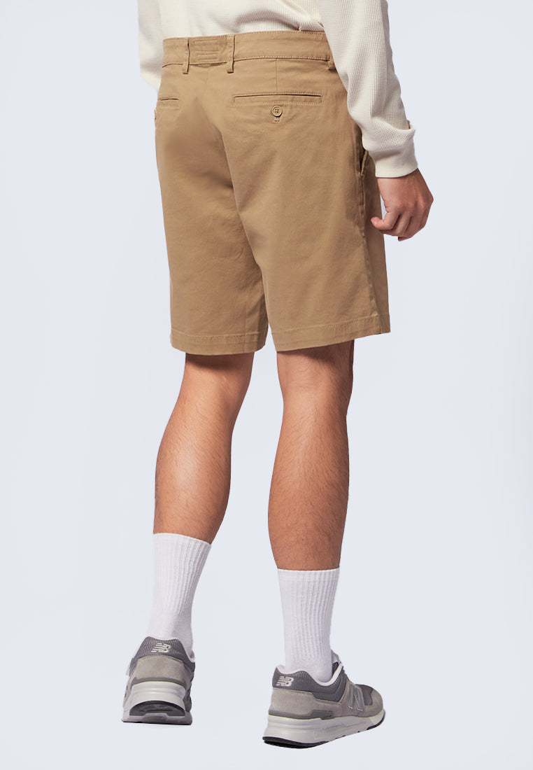 Slim Fit Short Chinos Pants Khaki