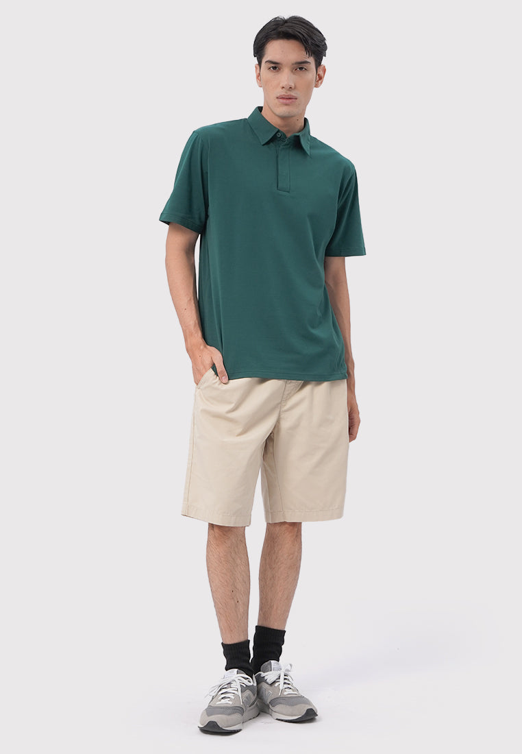 Slim Fit Drawstring Short Pants Beige