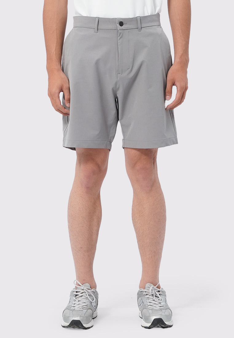 4-Way Stretch Textured Short Pants Grey