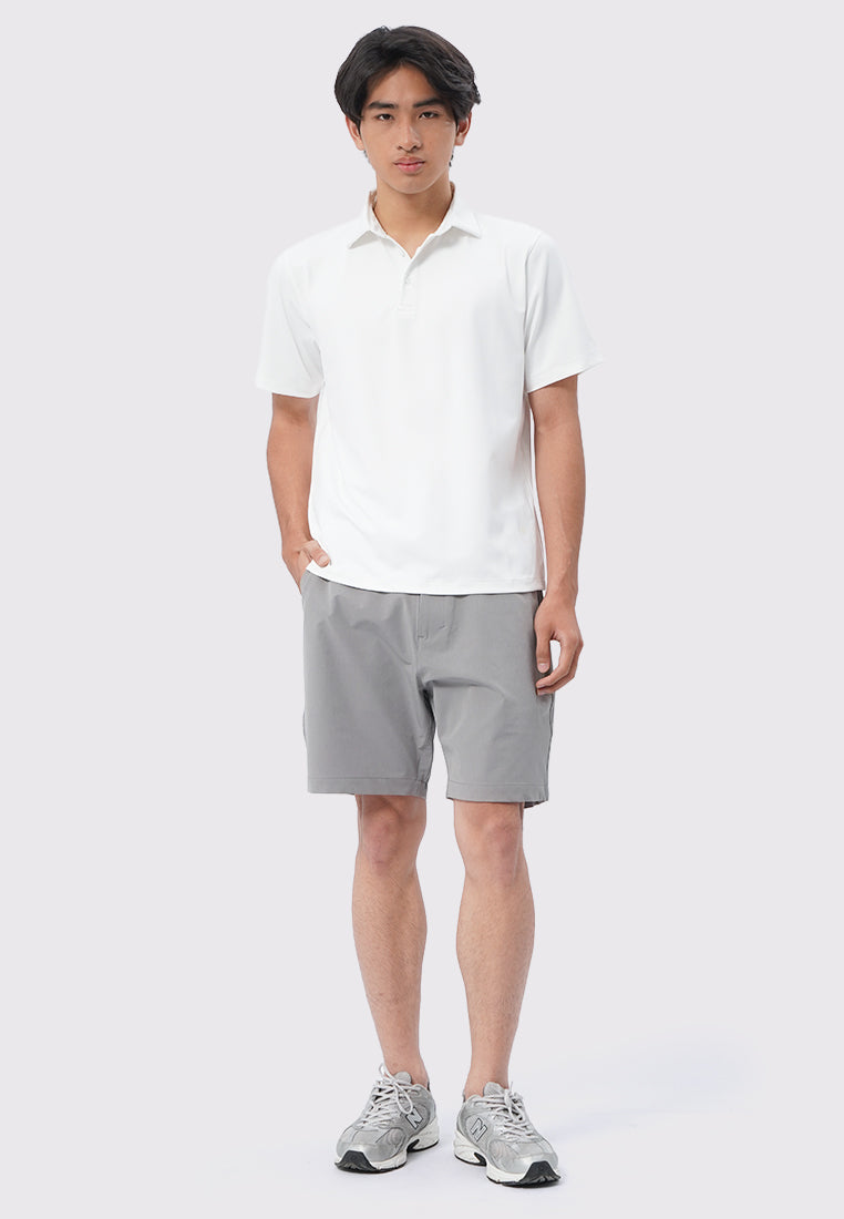 4-Way Stretch Textured Short Pants Grey
