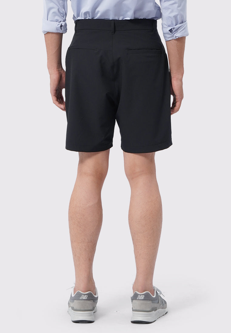 4-Way Stretch Textured Short Pants Black