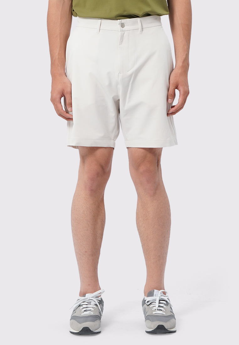 4-Way Stretch Textured Short Pants Ecru