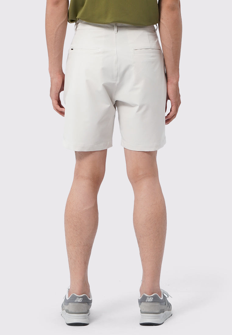 4-Way Stretch Textured Short Pants Ecru