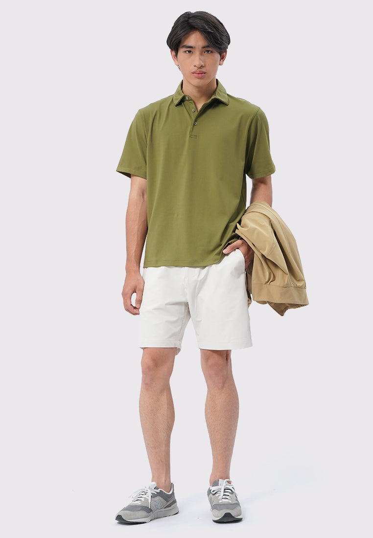 4-Way Stretch Textured Short Pants Ecru