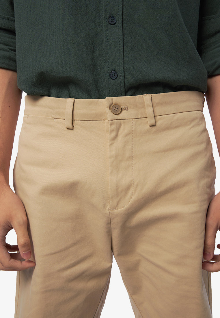 Regular Fit Chinos Short Pants Beige