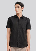 Slim Fit Short Sleeve Basic Shirt Black