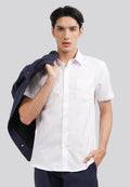 Slim Fit Short Sleeve Basic Shirt White