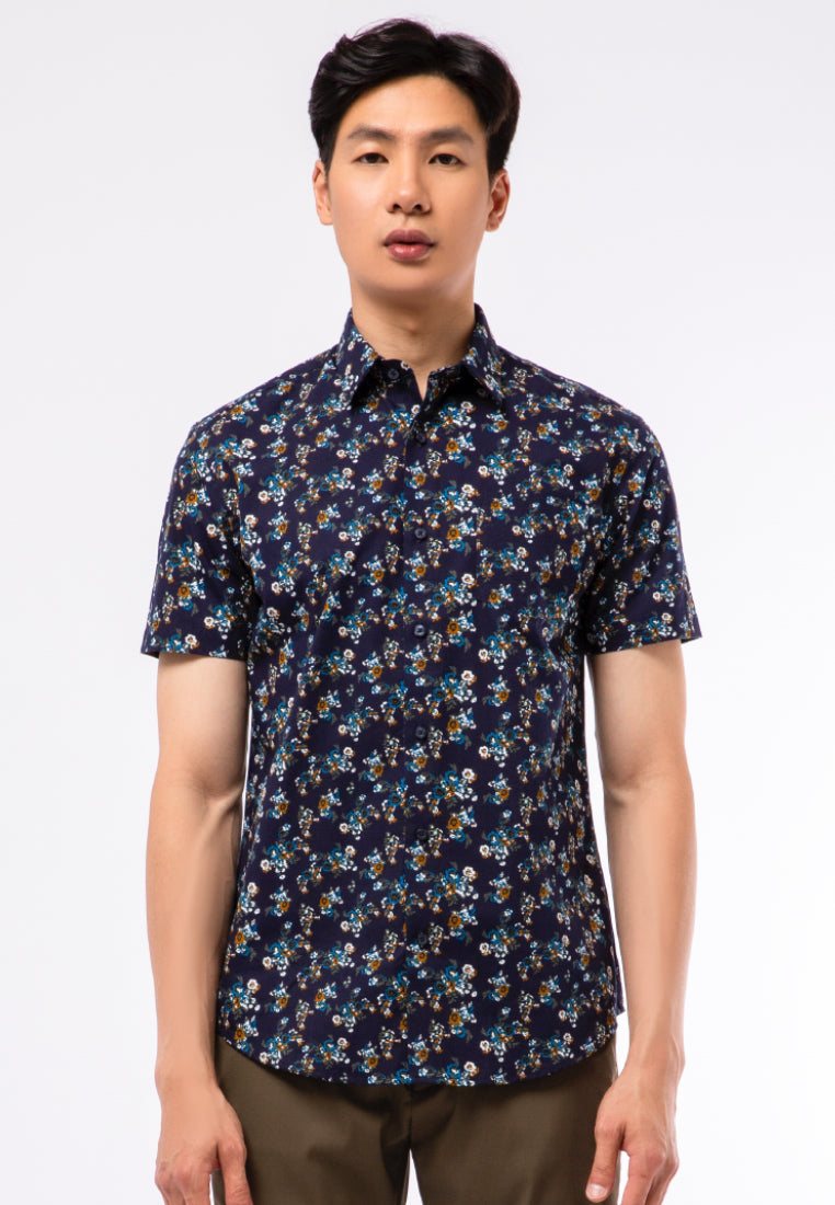 Easy Care Printed Short Sleeve Shirt