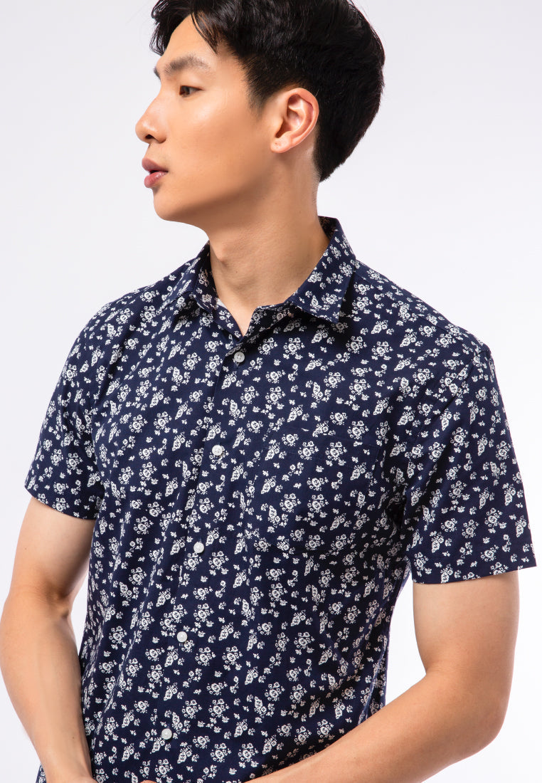 Easy Care Printed Short Sleeve Shirt