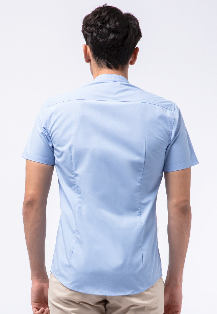 Stand Up Collar Short Sleeve Shirt