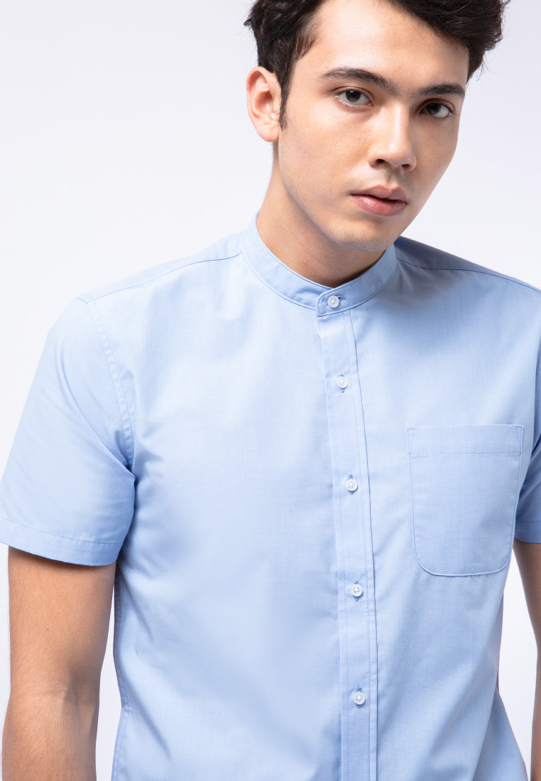 Stand Up Collar Short Sleeve Shirt