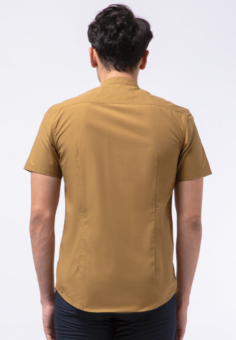 Stand Up Collar Short Sleeve Shirt