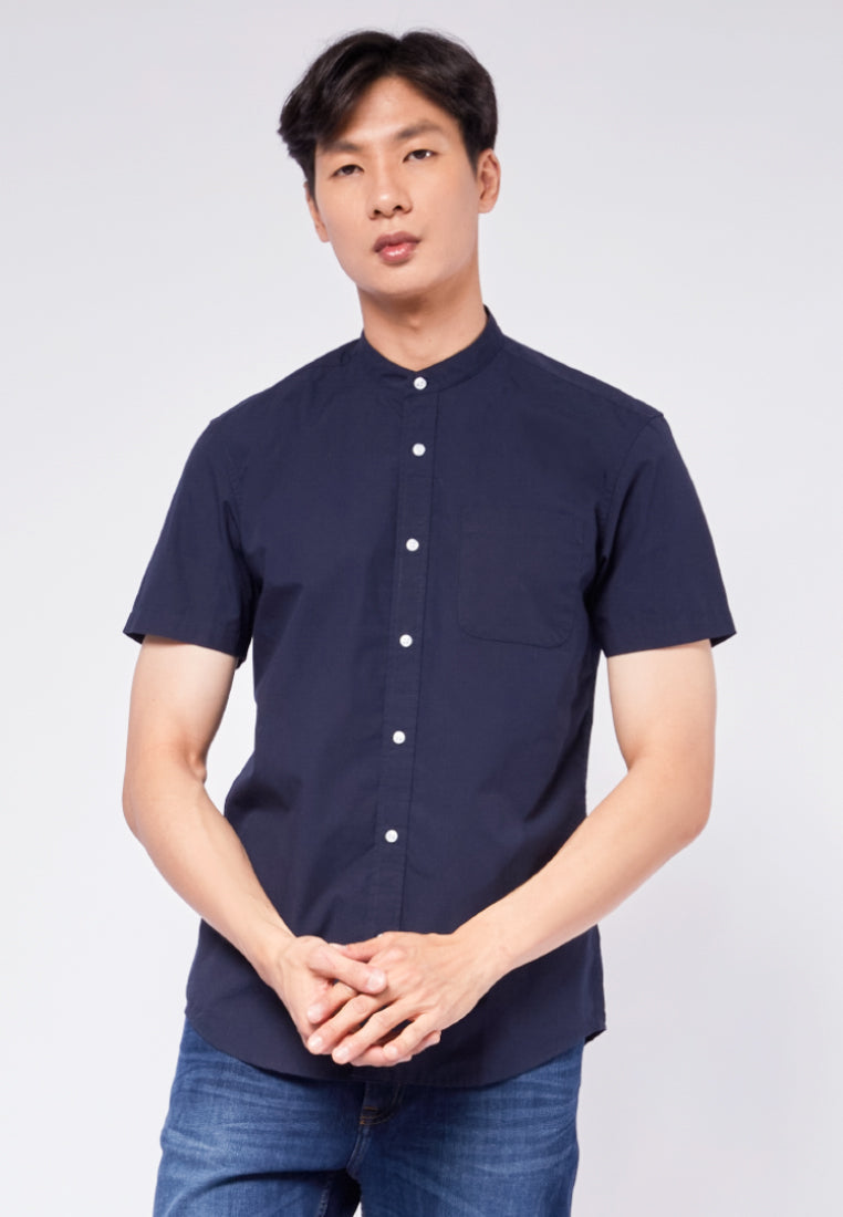 Slim Fit Stand Up Collar Shirt