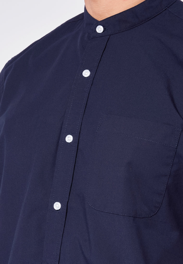 Slim Fit Stand Up Collar Shirt
