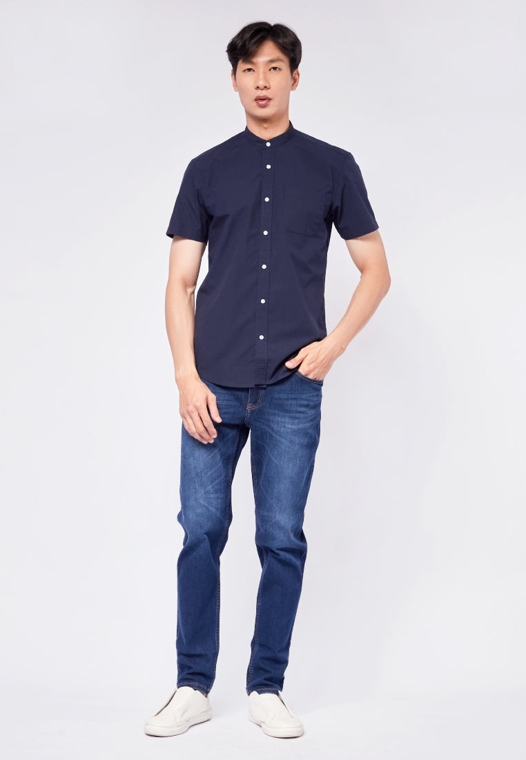 Slim Fit Stand Up Collar Shirt
