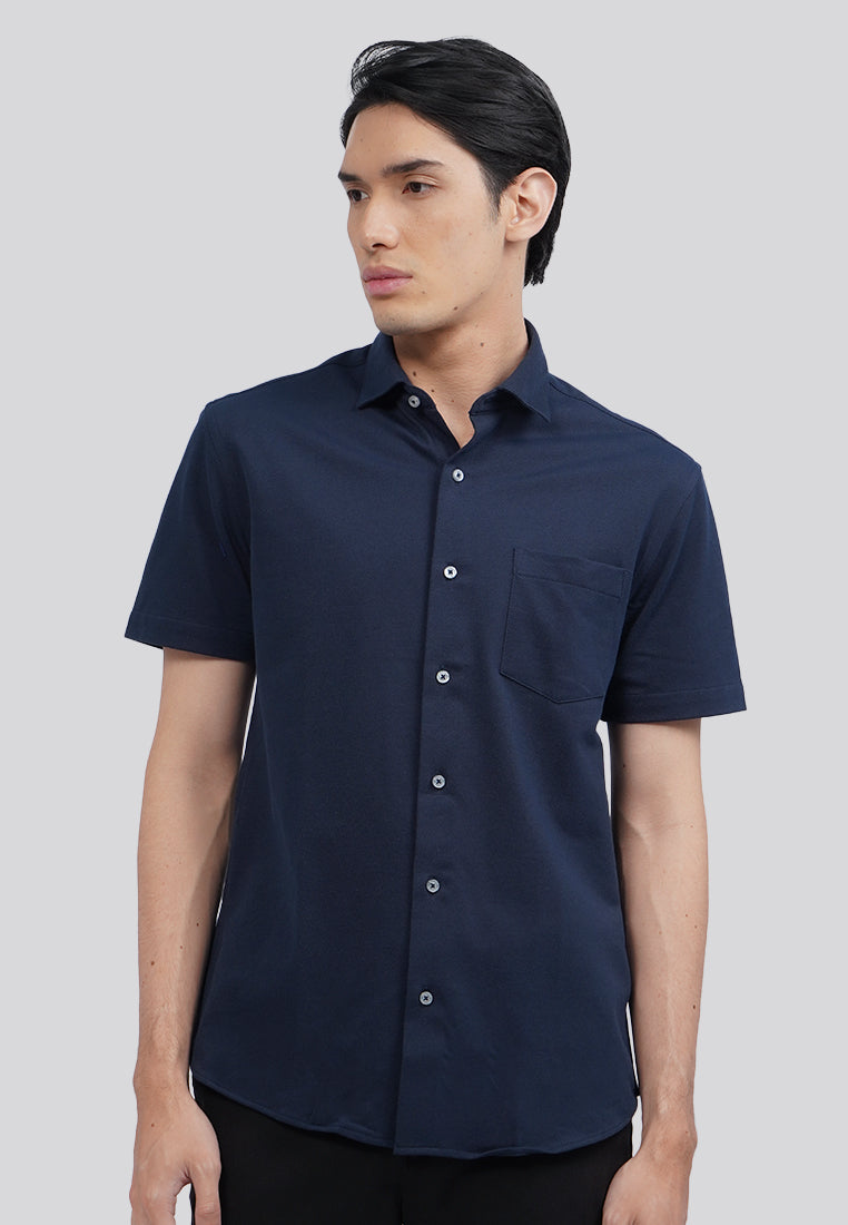 Slim Fit Short Sleeve Knit Shirt