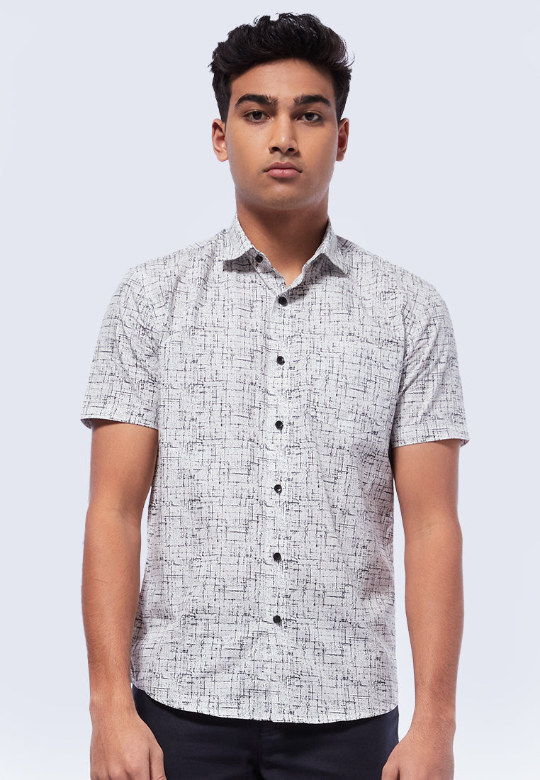 Printed Slim Fit Short Sleeve Shirt