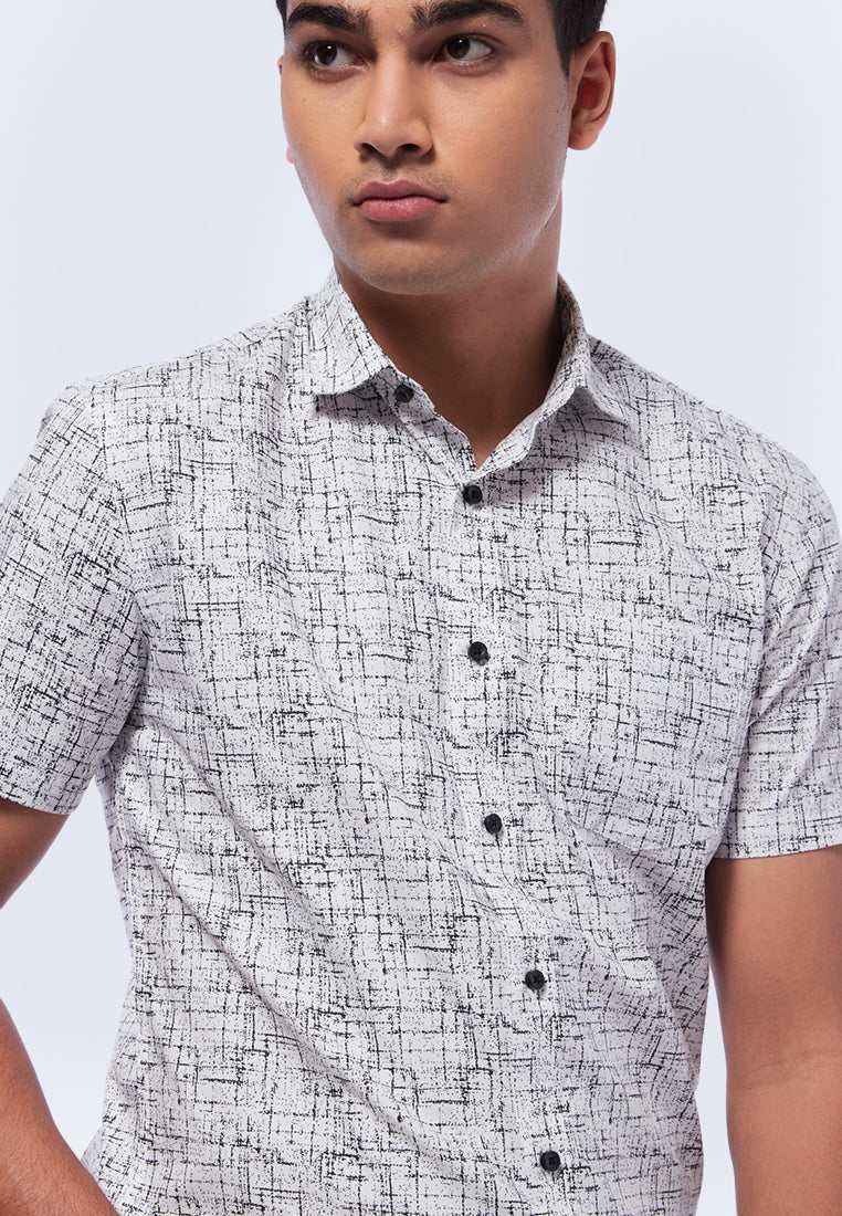 Printed Slim Fit Short Sleeve Shirt