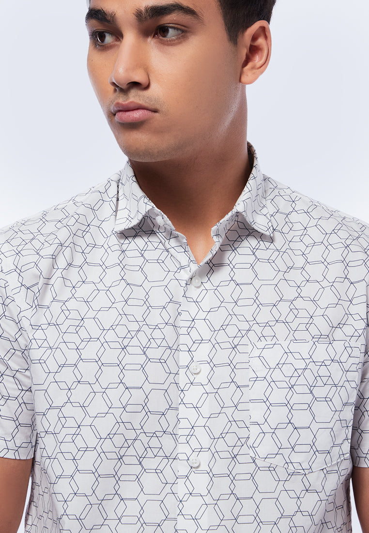 Printed Slim Fit Short Sleeve Shirt