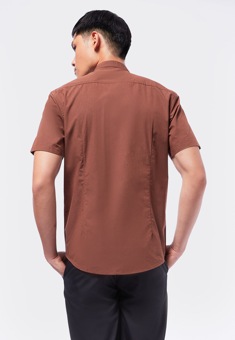 Stand Up Collar Short Sleeve Shirt