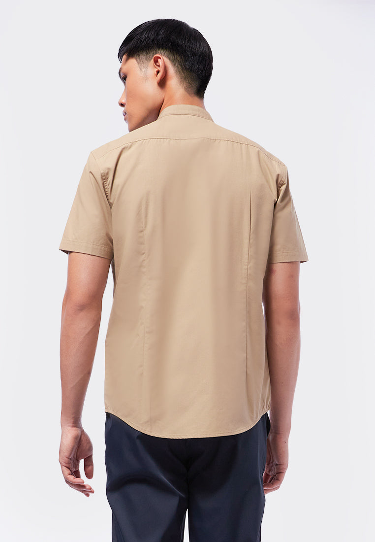 Stand Up Collar Short Sleeve Shirt