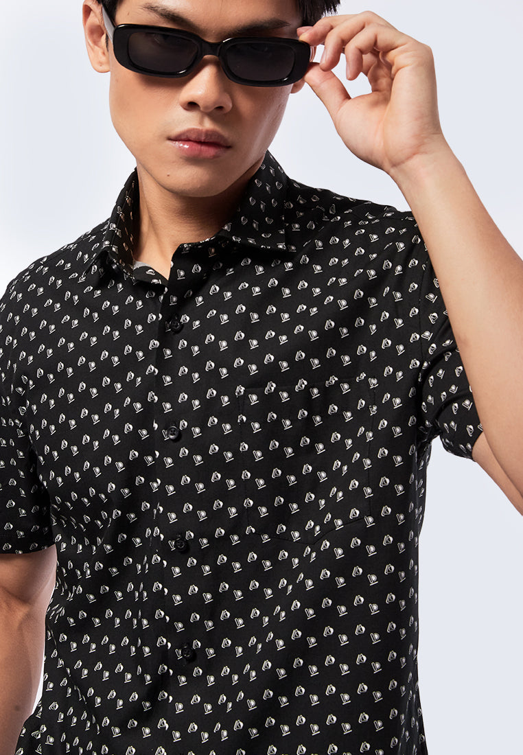 Slim Fit Printed Short Sleeve Shirt