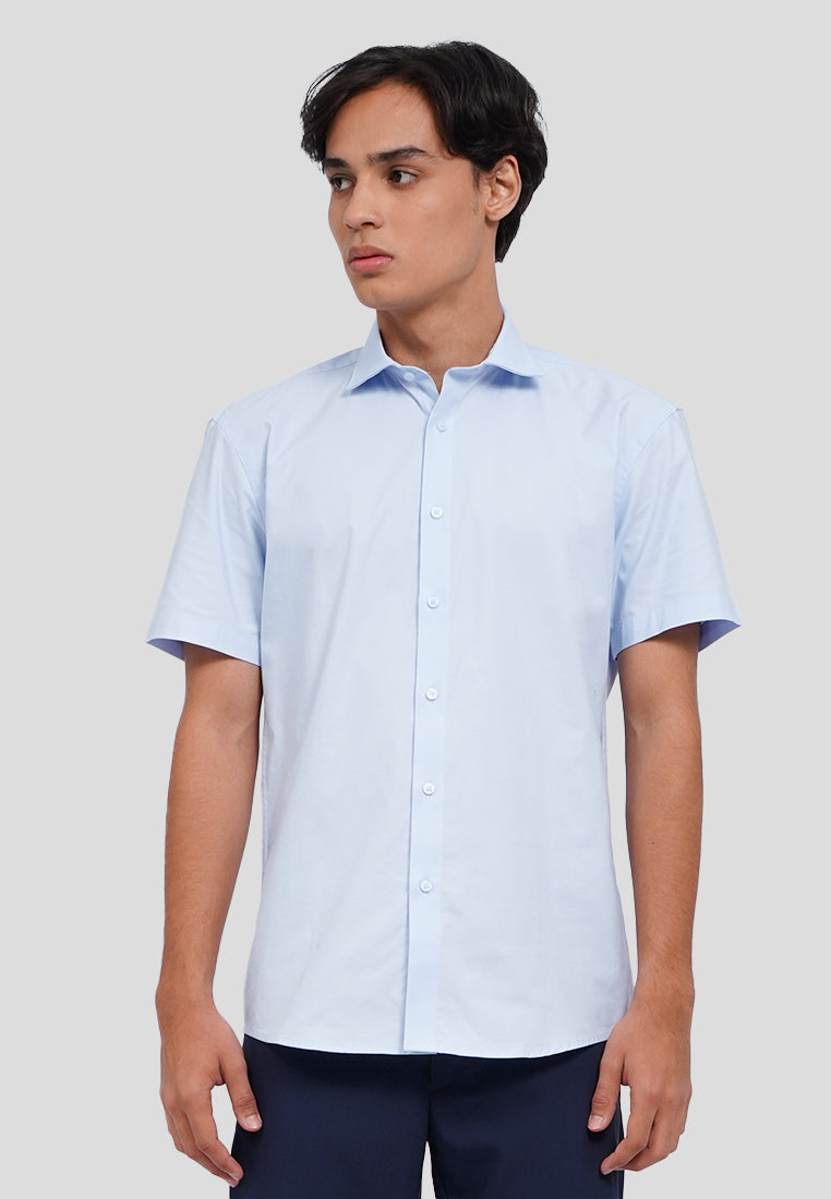 Short Sleeve Textured Stretch Shirt