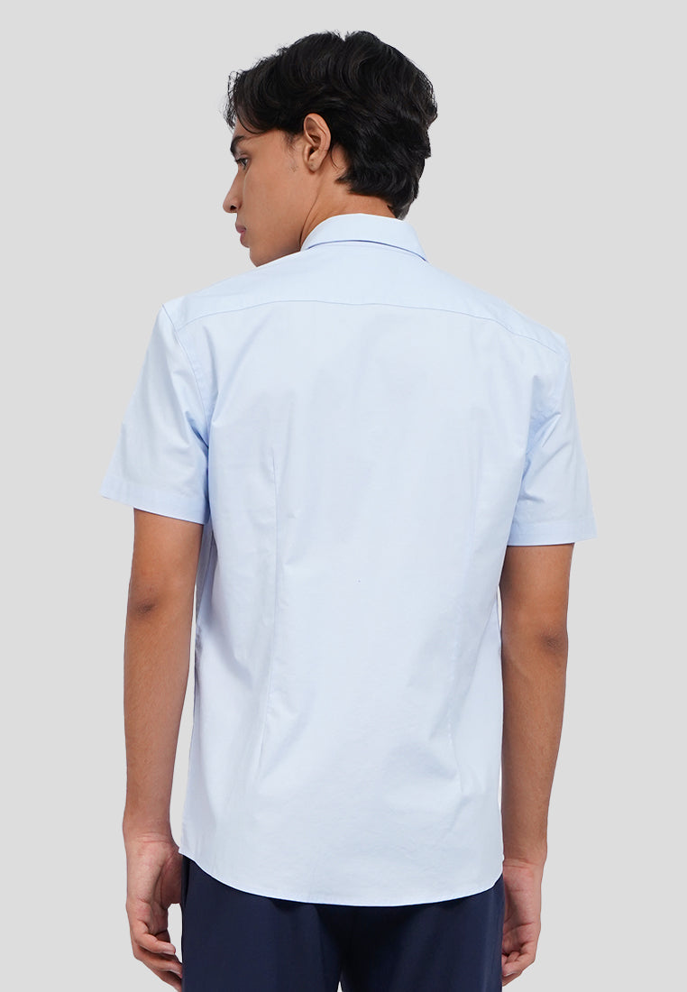 Short Sleeve Textured Stretch Shirt