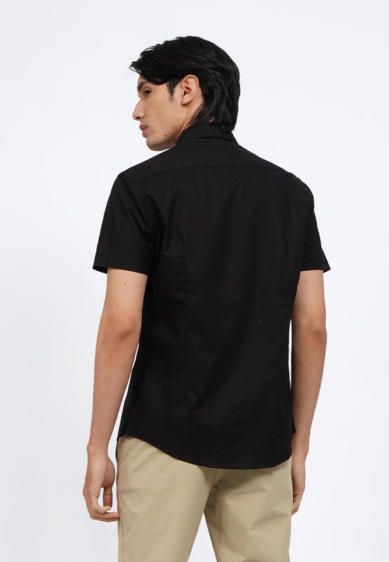 Slim Fit Short Sleeve Textured Shirt