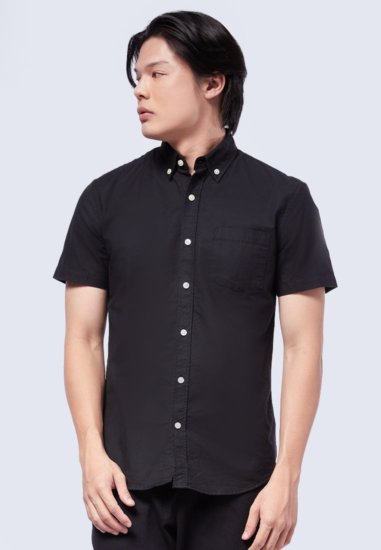 Short Sleeve Oxford Shirt Black