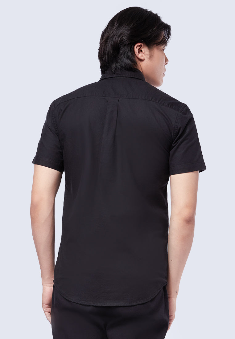 Short Sleeve Oxford Shirt Black