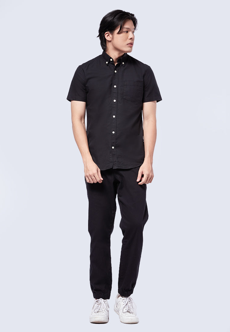 Short Sleeve Oxford Shirt Black