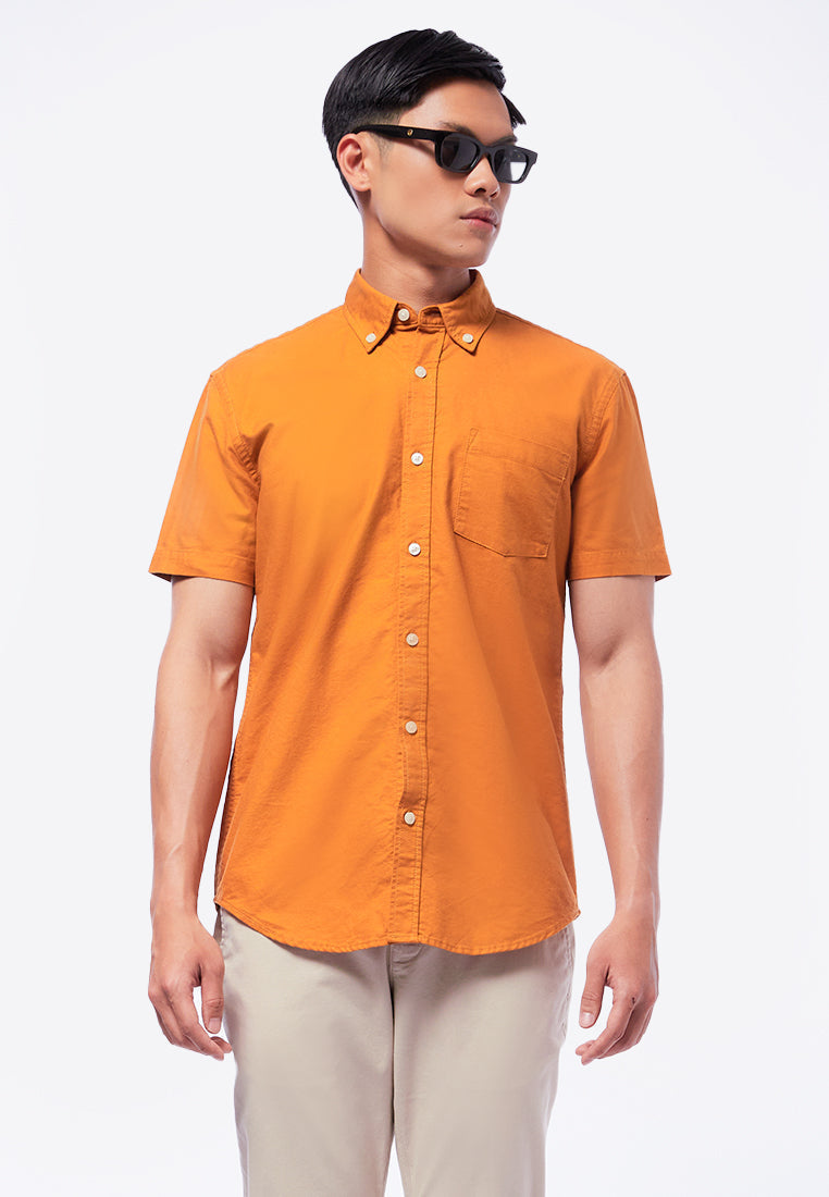 Slim Fit Short Sleeve Oxford Shirt