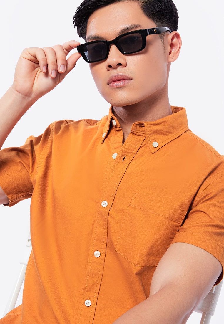 Slim Fit Short Sleeve Oxford Shirt