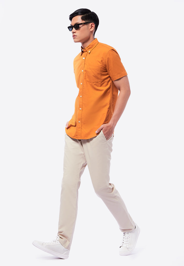 Slim Fit Short Sleeve Oxford Shirt