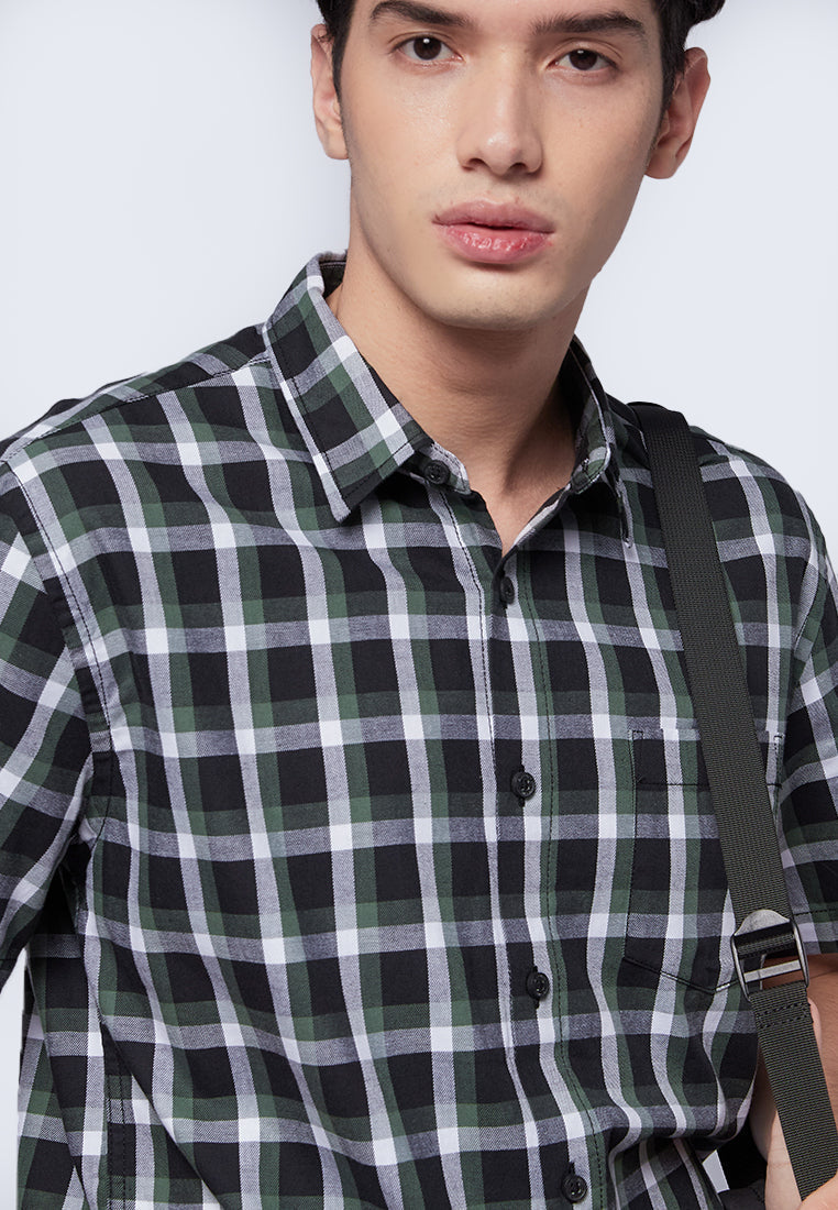 Slim Fit Short Sleeve Check Shirt