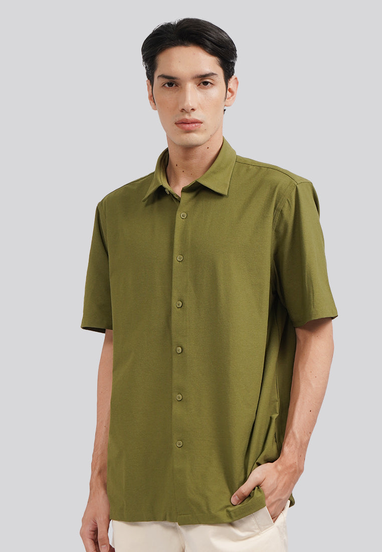 Quick Dry Short Sleeve Knit Shirt Olive